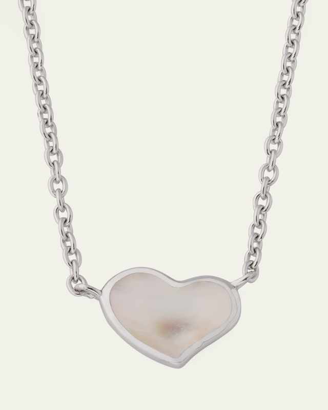 Mother-of-Pearl Single Heart Necklace